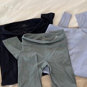 3-Pack Athleta Girl Size Large (12) Leggings- Navy, Sage Green, Light Lavender